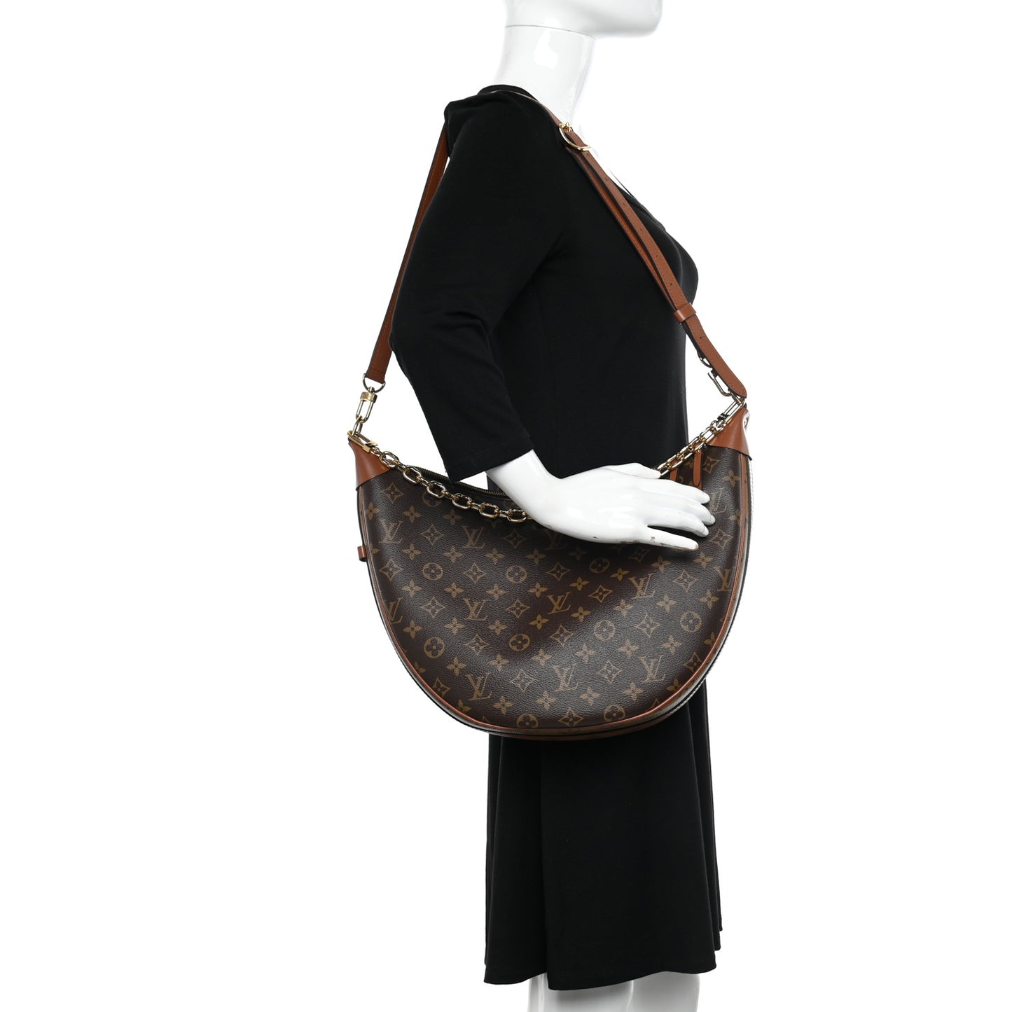 Reverse Monogram Loop Hobo