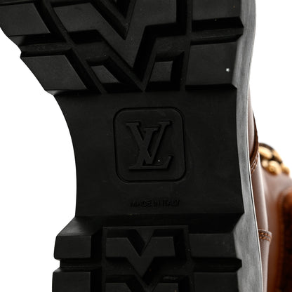 Louis Vuitton Calfskin Shearling Territory Ranger Combat Boots 37.5 Cognac 8 of 12