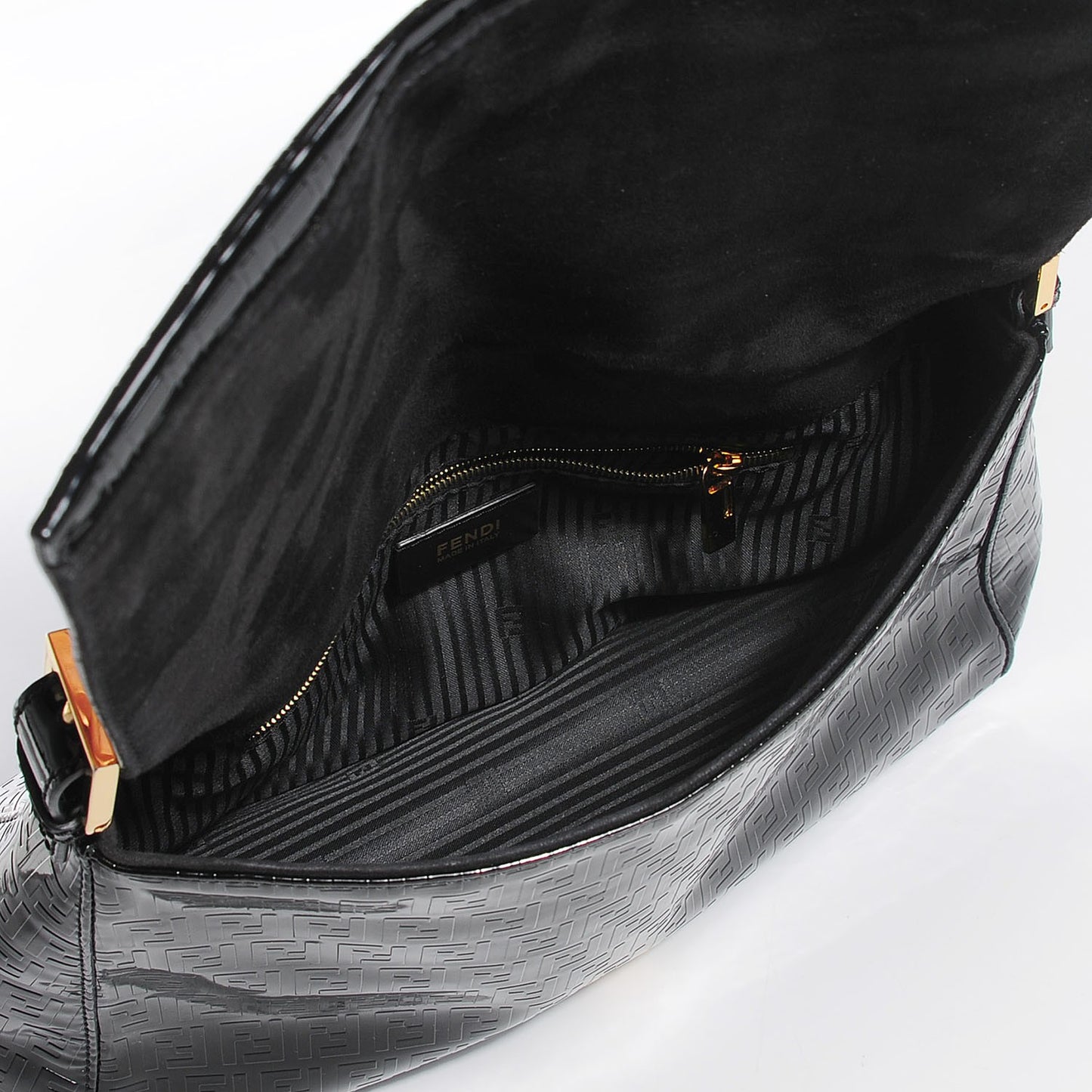 Patent FF Embossed Forever Mama Baguette Black