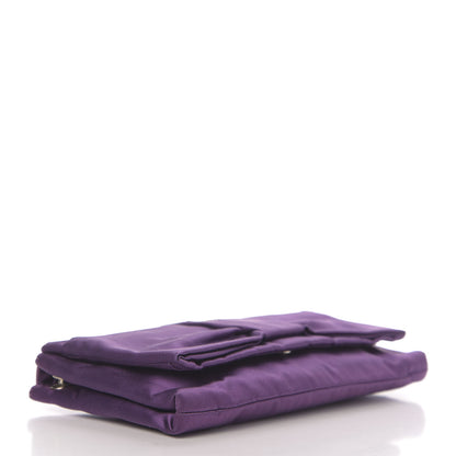 Prada Satin Rasso Bow Pochette Clutch Viola 4 of 9