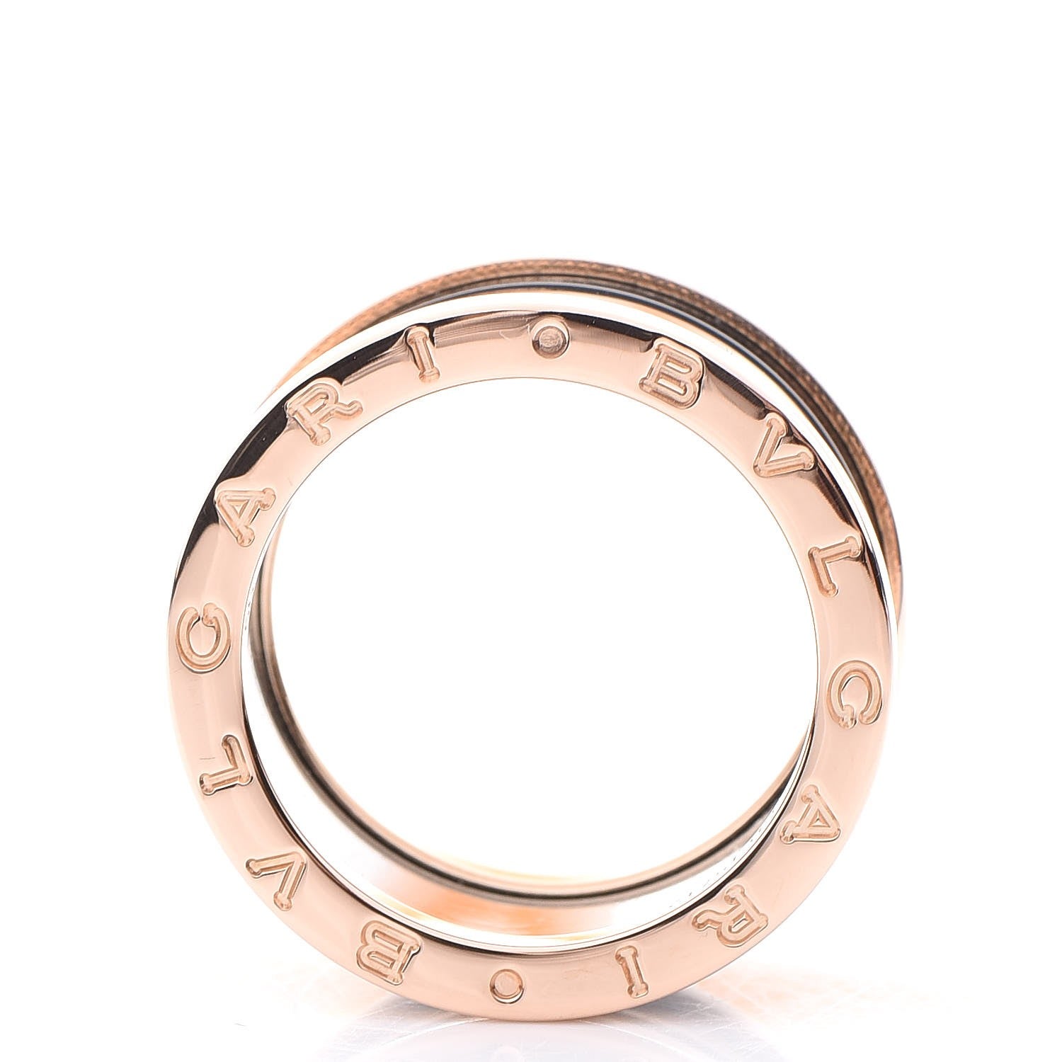 Bulgari 18K Rose Gold Black Ceramic B.Zero1 Four-Band Ring 56 7.5 3 of 5