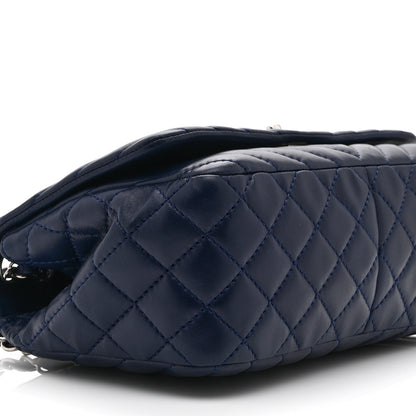 Chanel Lambskin Surpique Chevron Medium Single Flap Blue 9 of 10