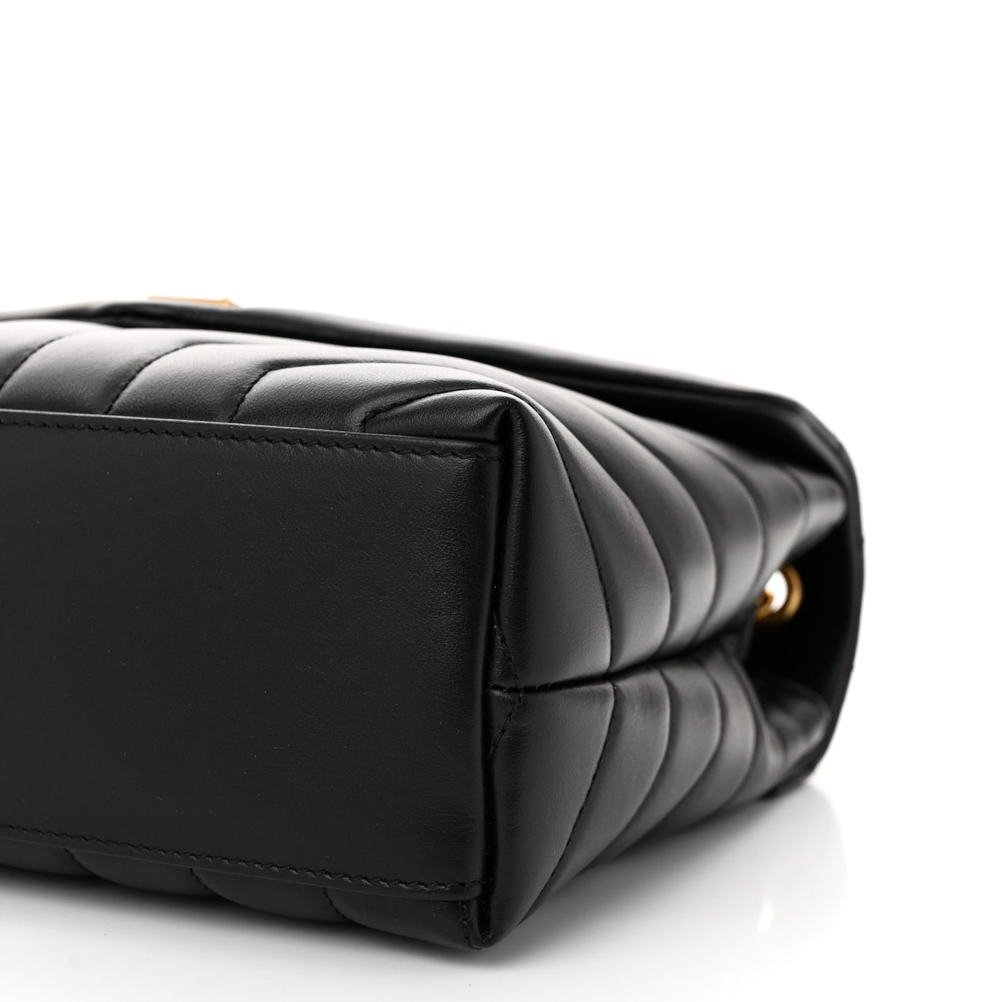 Calfskin Y Quilted Monogram Small Loulou Chain Satchel Black