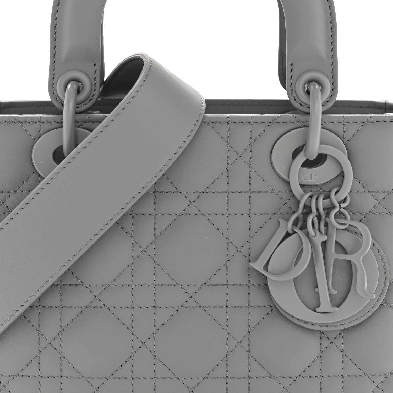 Christian Dior Ultra Matte Calfskin Cannage Small My ABCDior Lady Dior Grey 8 of 11