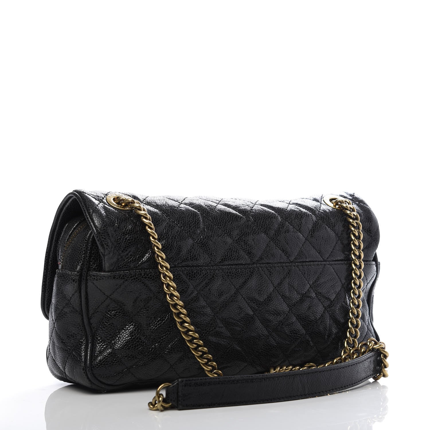 Chanel Crumpled Grained Calfskin Quilted Small Shiva Flap Black 3 of 10