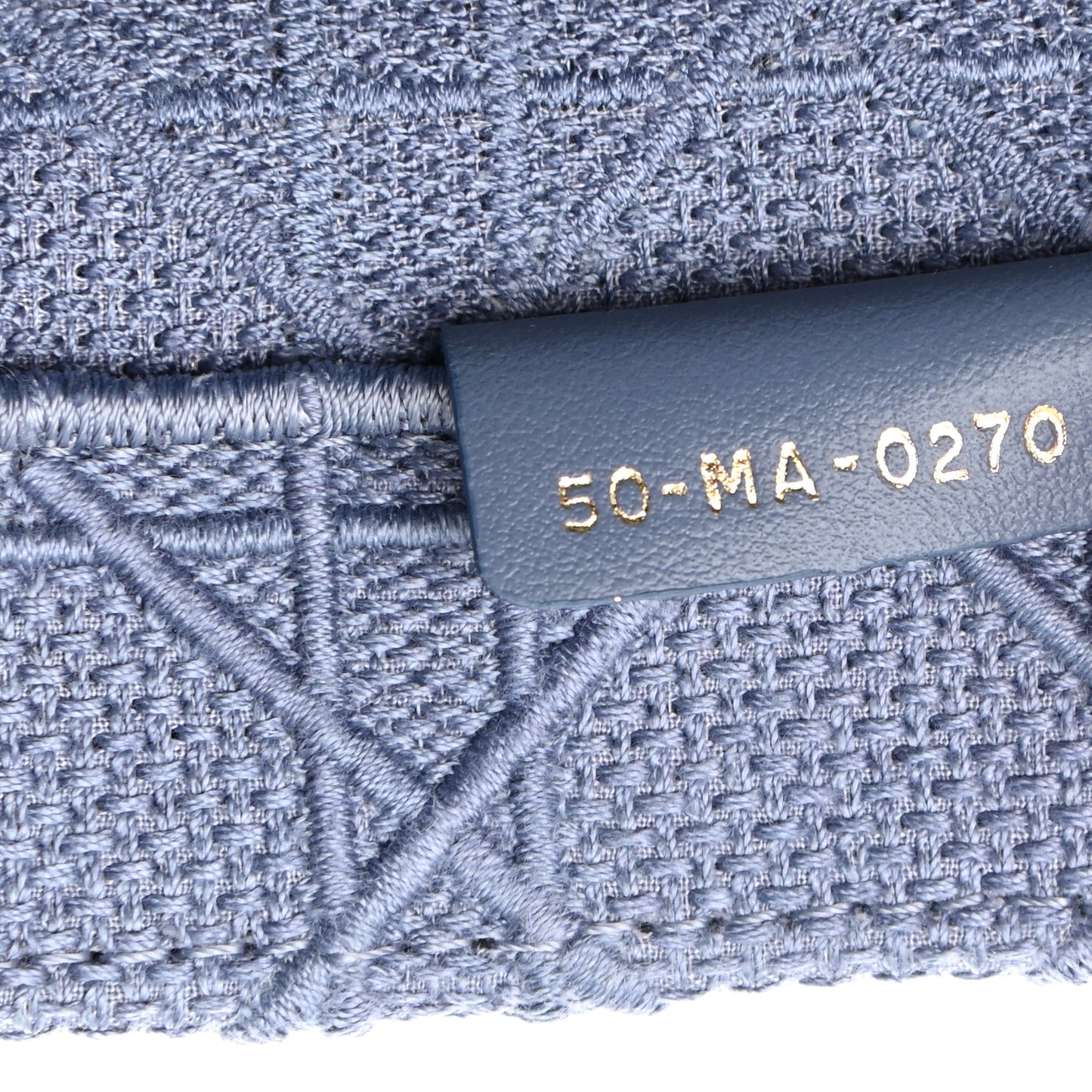 Embroidered Cannage Medium Book Tote Denim Blue