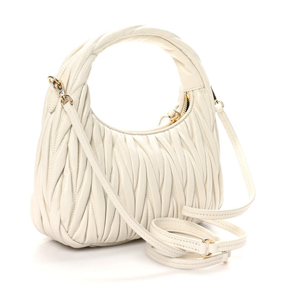 Miu Miu Nappa Matelasse Small Wander Hobo White 3 of 9