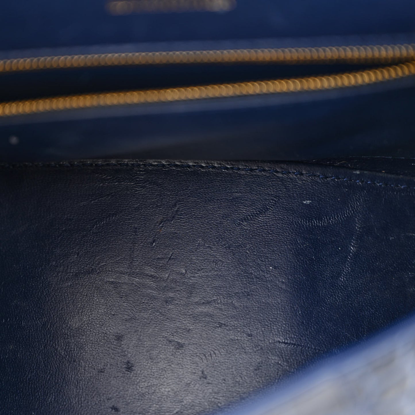 Shiny Calfskin Crocodile Embossed Small Hourglass Top Handle Bag Navy