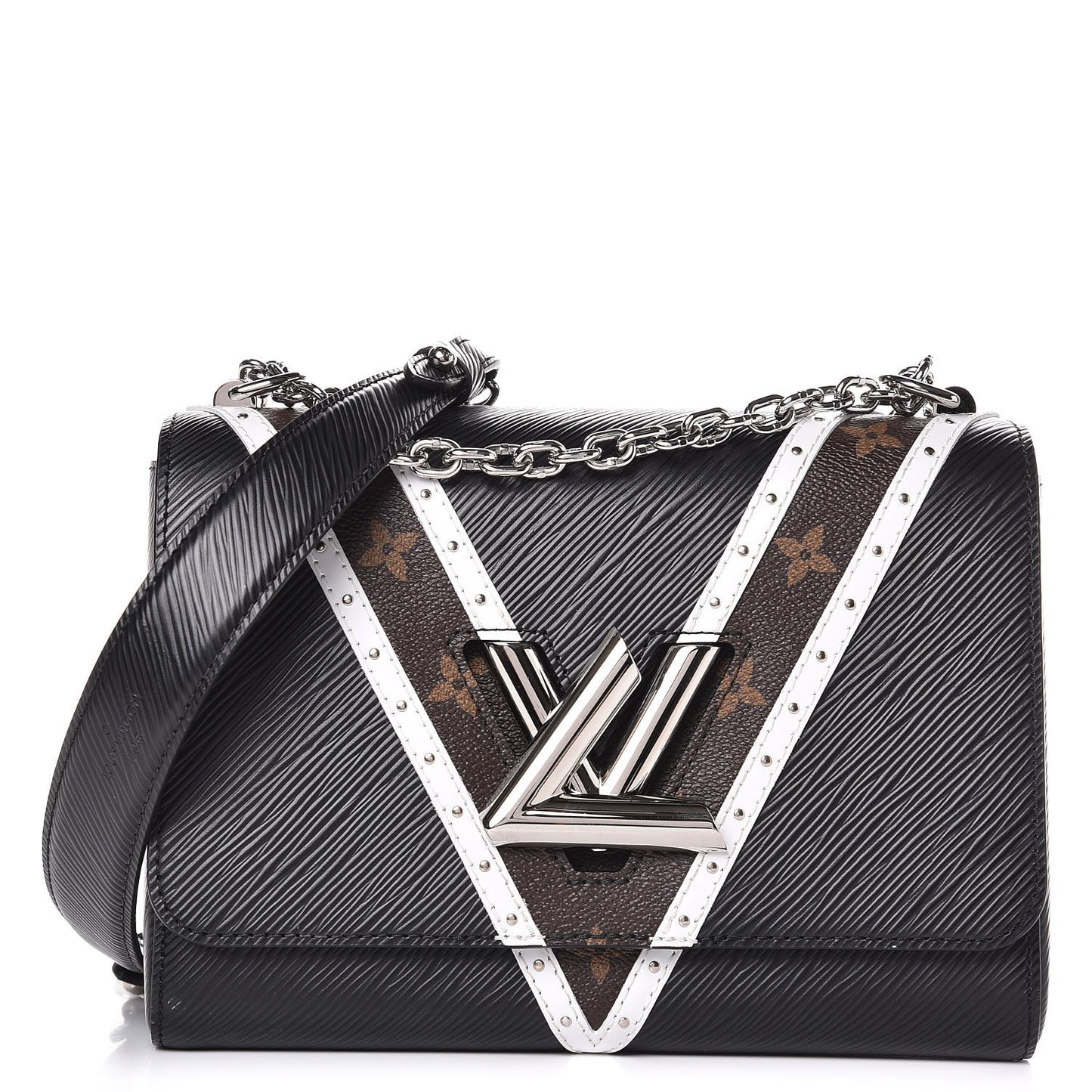 Epi Monogram Twist Shoulder Bag MM Black