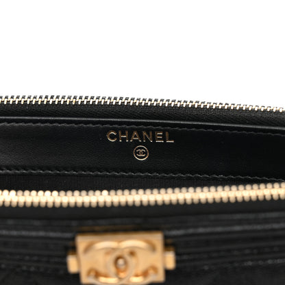 Chanel Caviar Quilted Small Boy Clutch With Chain Black 8 of 13