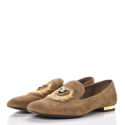 Louis Vuitton Suede Preppy Flat Loafers 38.5 Kaki 3 of 14