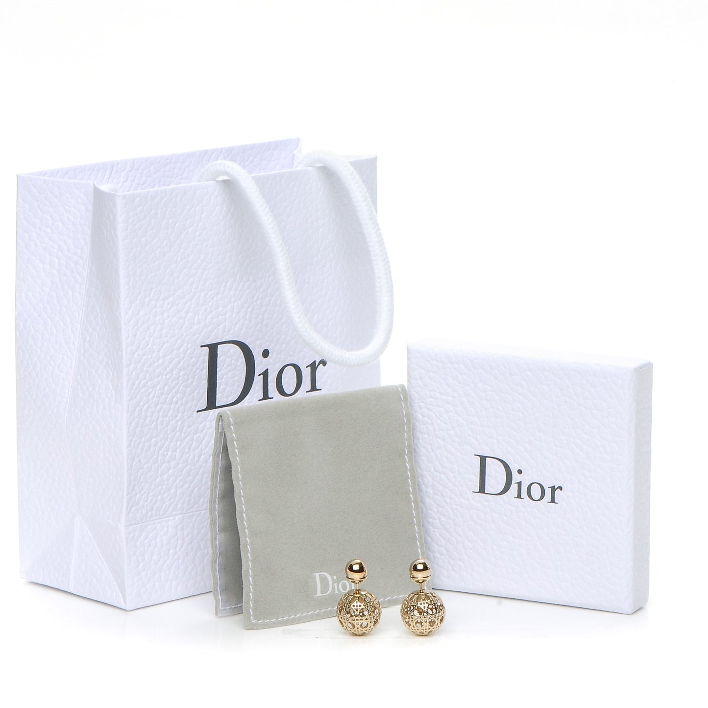 Cannage Mise En Dior Tribal Earrings Gold