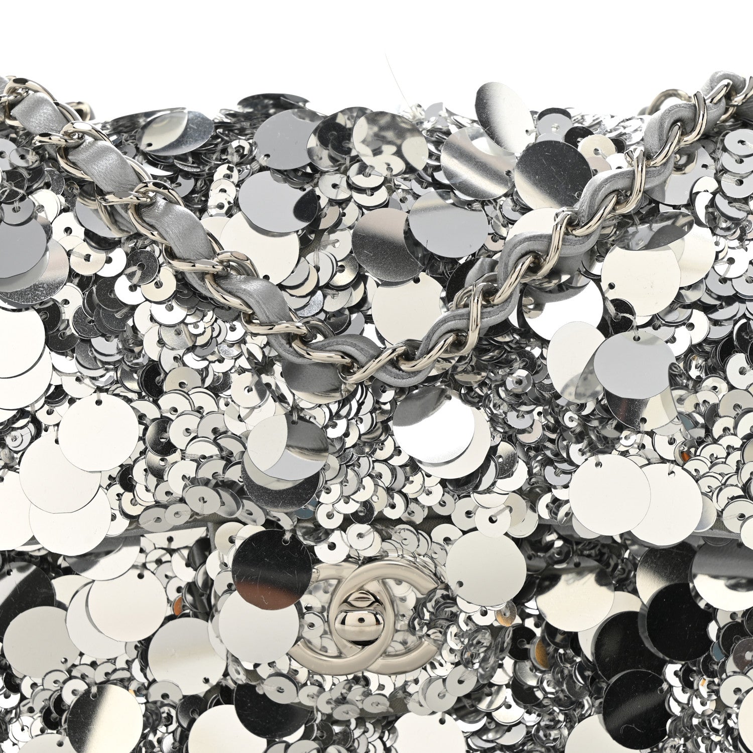 Chanel Sequin Mini Rectangular Flap Silver 8 of 11