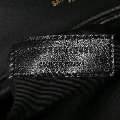 Saint Laurent Nubuck Shearling Quilted Medium Gaby Satchel Black 7 of 10