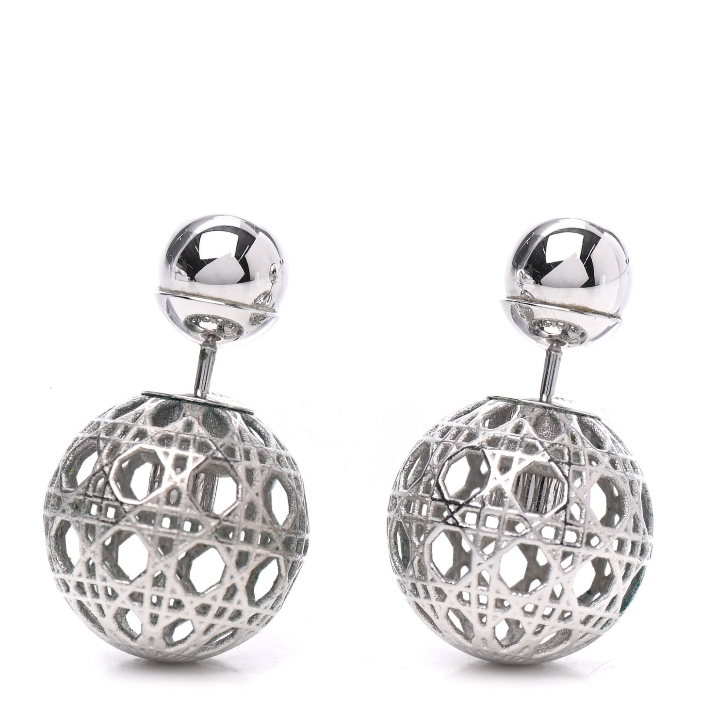 Cannage Mise En Dior Tribal Earrings Silver