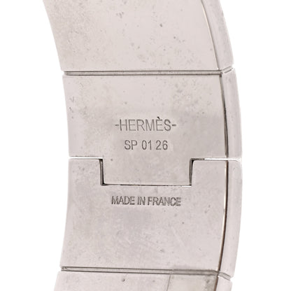 Hermes Enamel Printed Wide Balades Equestres Positif Negatif Hinged Bracelet S Black 4 of 6