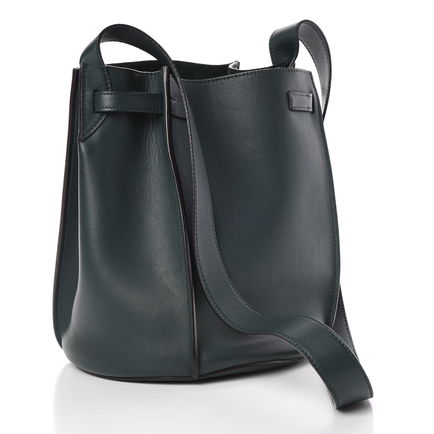 Smooth Calfskin Long Strap Big Bucket Bag Amazone