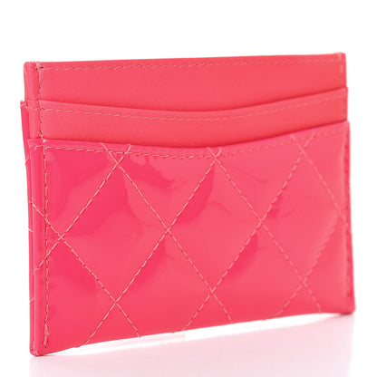 Chanel Patent Quilted Card Holder Pink 3 of 9