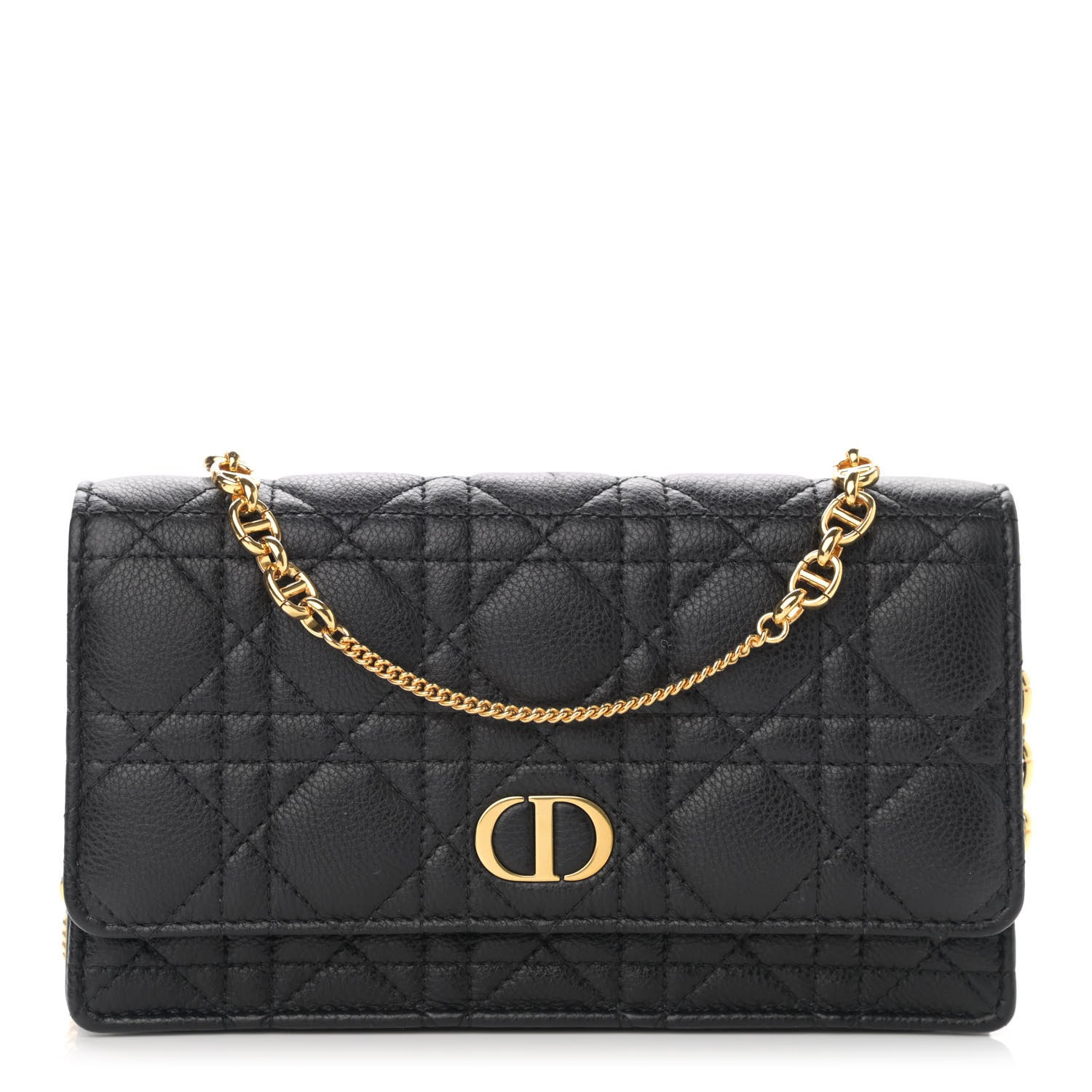 Christian Dior Supple Calfskin Caro Pouch with Chain Black 1 of 11