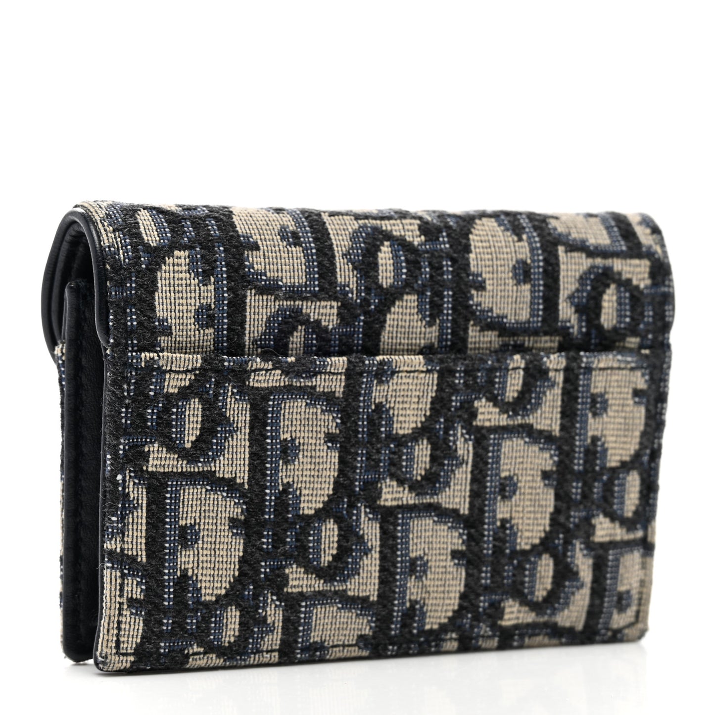 Oblique Saddle Card Holder Blue