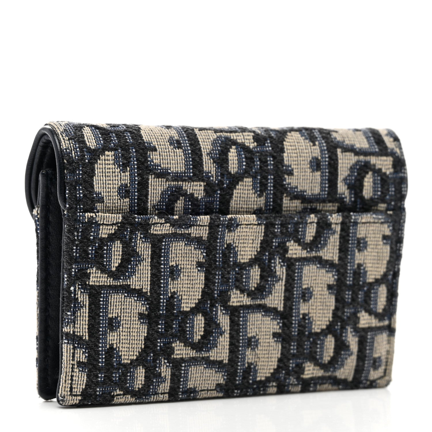 Christian Dior Oblique Saddle Card Holder Blue 3 of 9