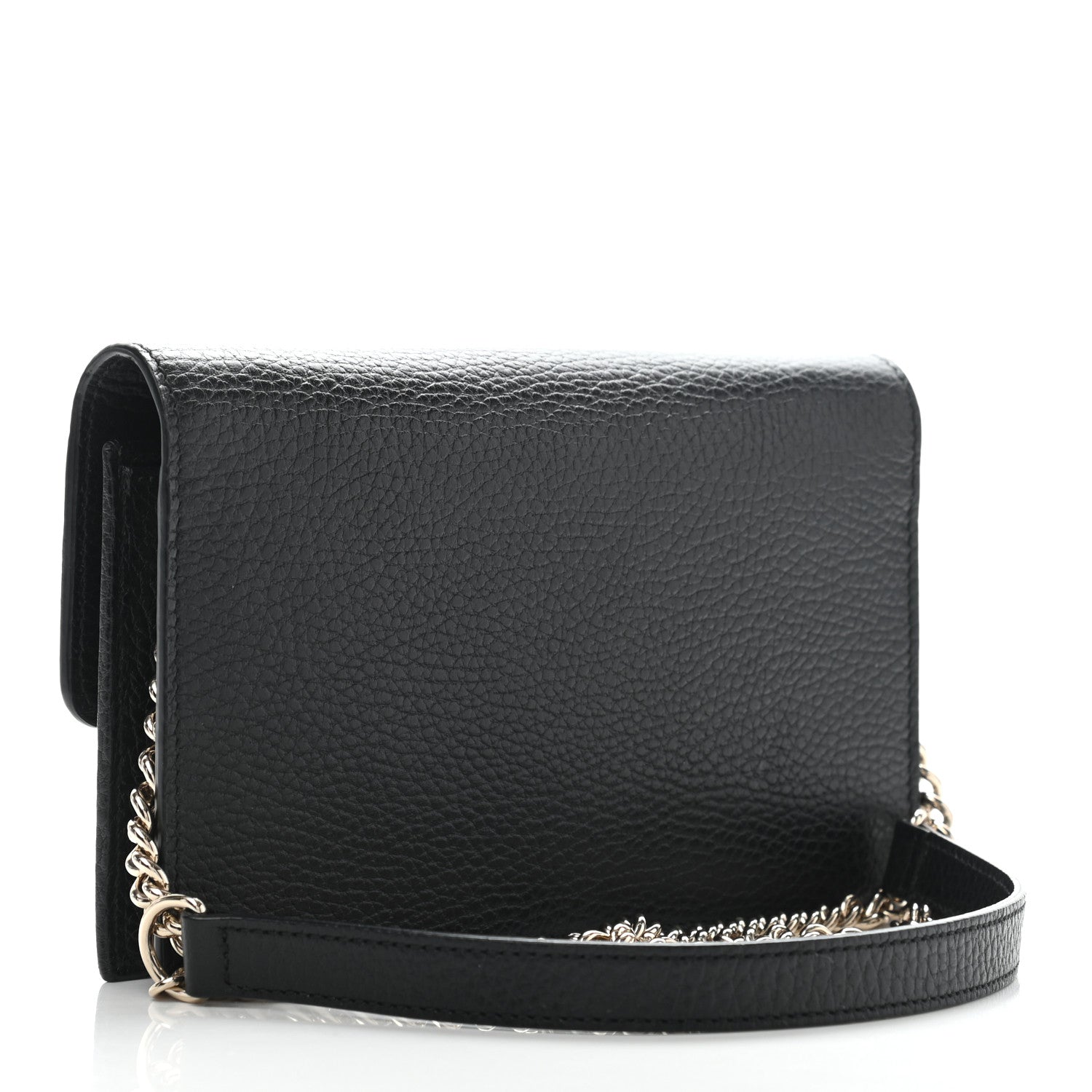 Gucci Dollar Calfskin Interlocking G Chain Wallet Black 3 of 8