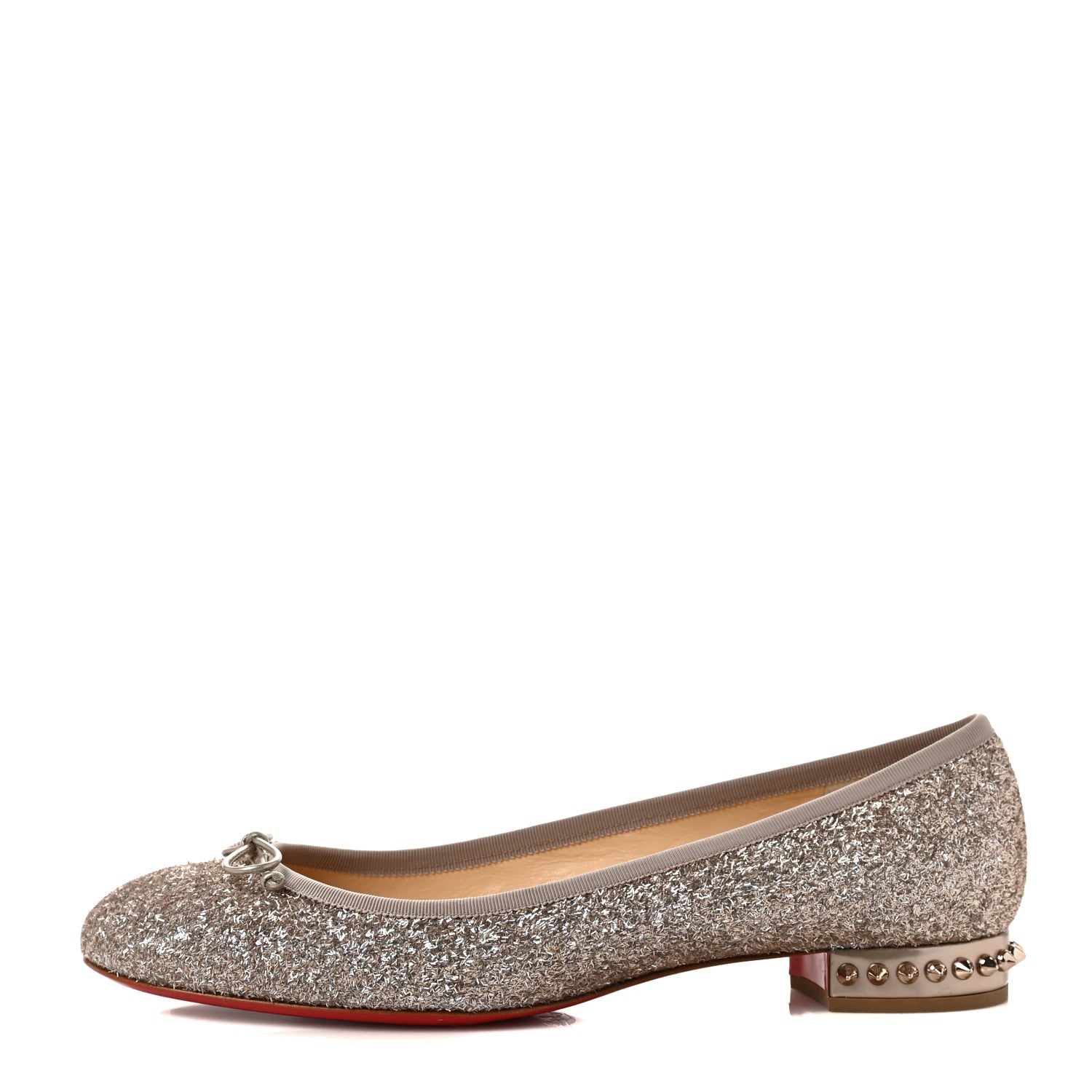 Christian Louboutin Glitter La Massine Flat 41.5 Perle 1 of 8