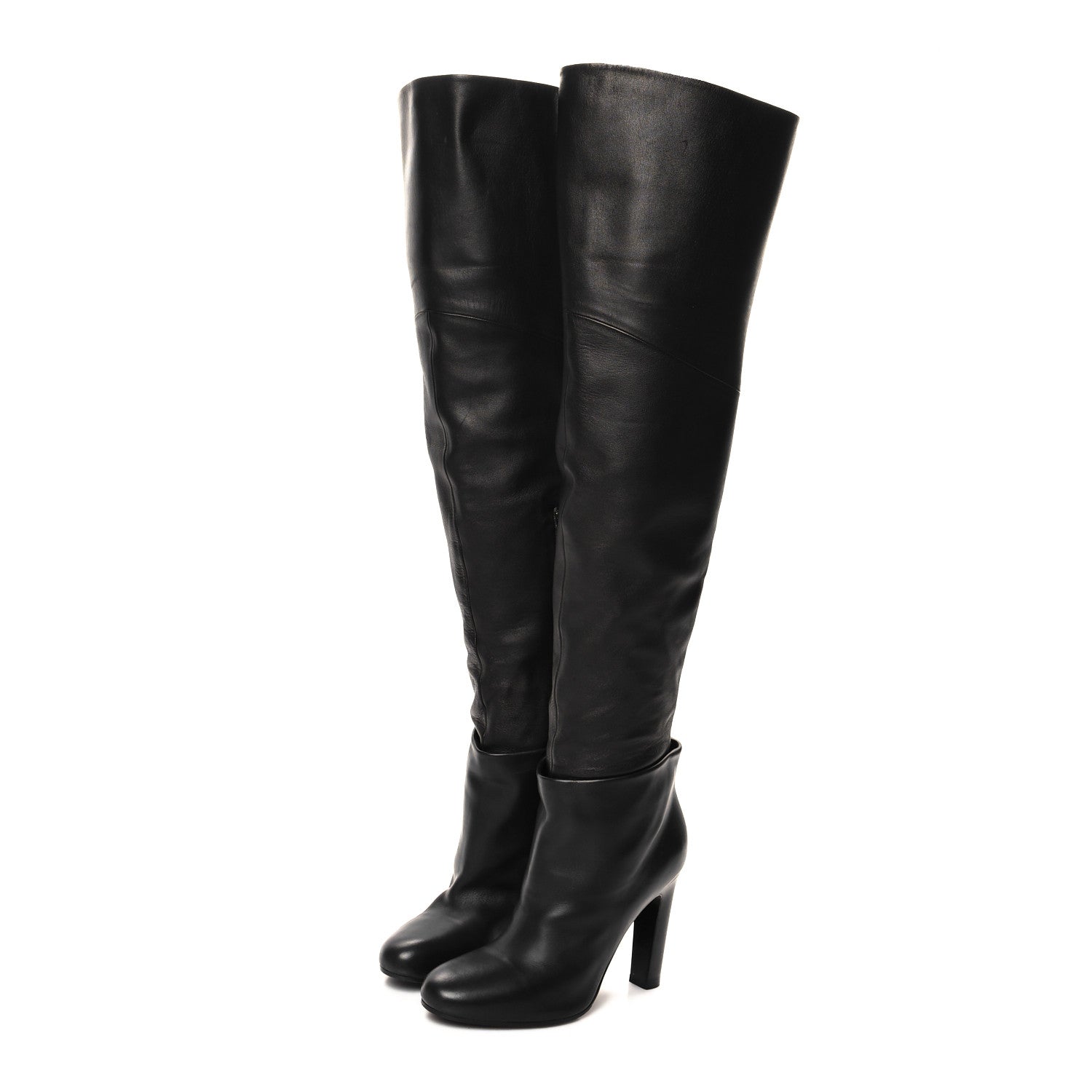 Hermes Calfskin Over The Knee Boots 40 Black 3 of 8