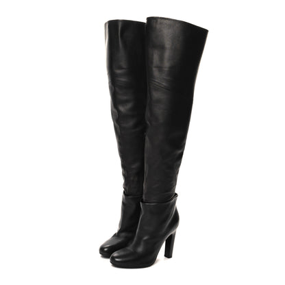 Hermes Calfskin Over The Knee Boots 40 Black 3 of 8