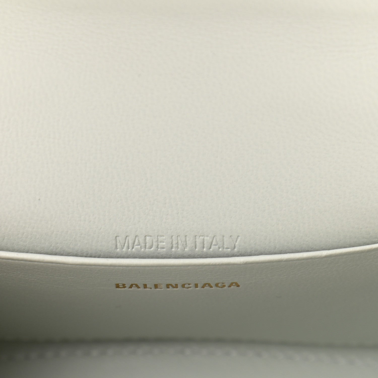 Balenciaga Shiny Calfskin Crocodile Embossed Hourglass Top Handle Bag Mini with Chain White 7 of 11