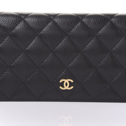 Chanel Caviar Quilted Yen Wallet Black 10 of 11