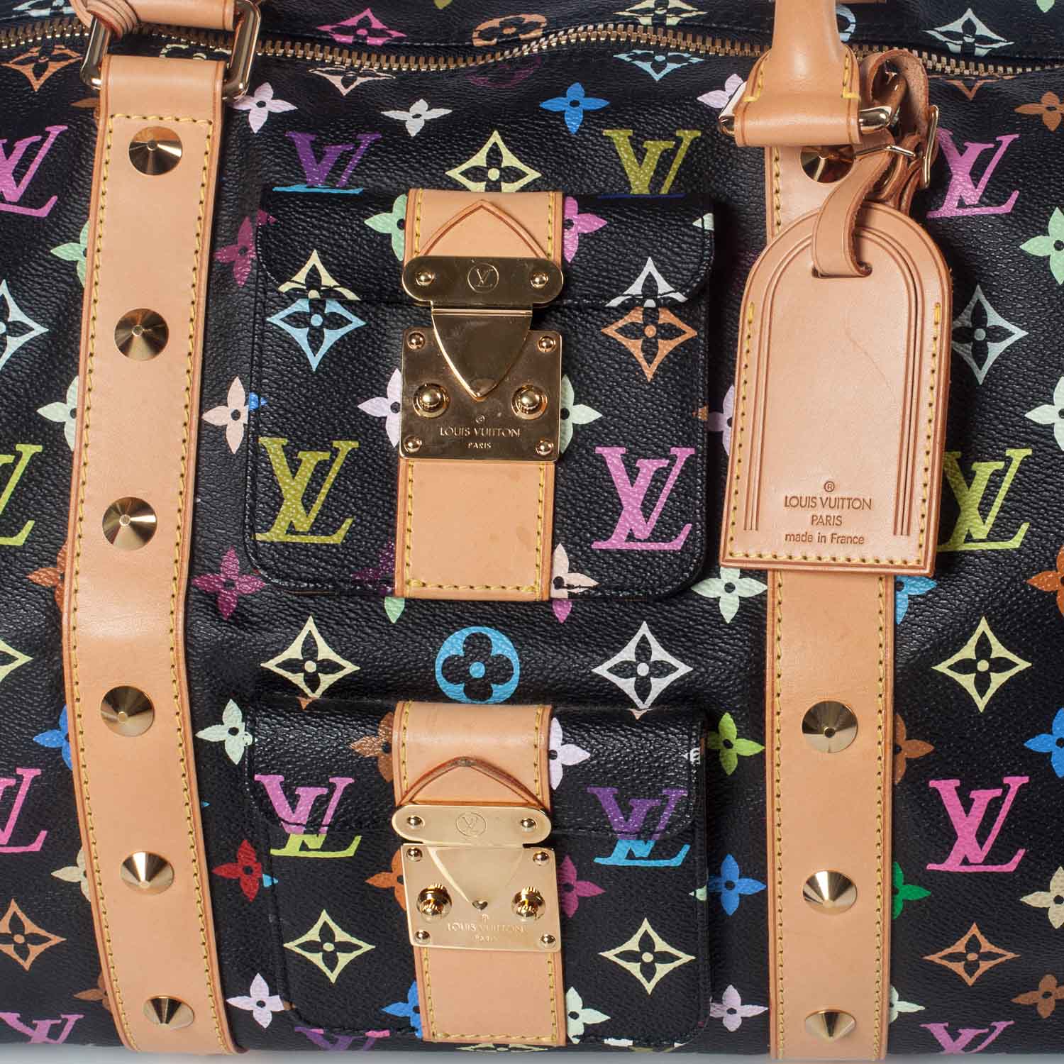 Louis Vuitton Monogram Multicolor Keepall 45 Black 9 of 10