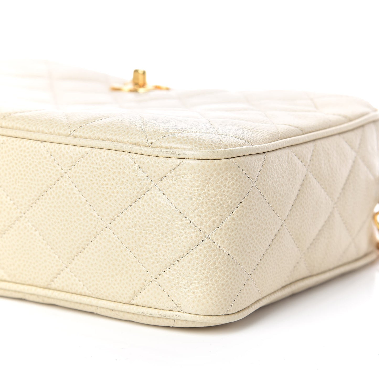 Caviar Quilted Camera Case Beige Clair