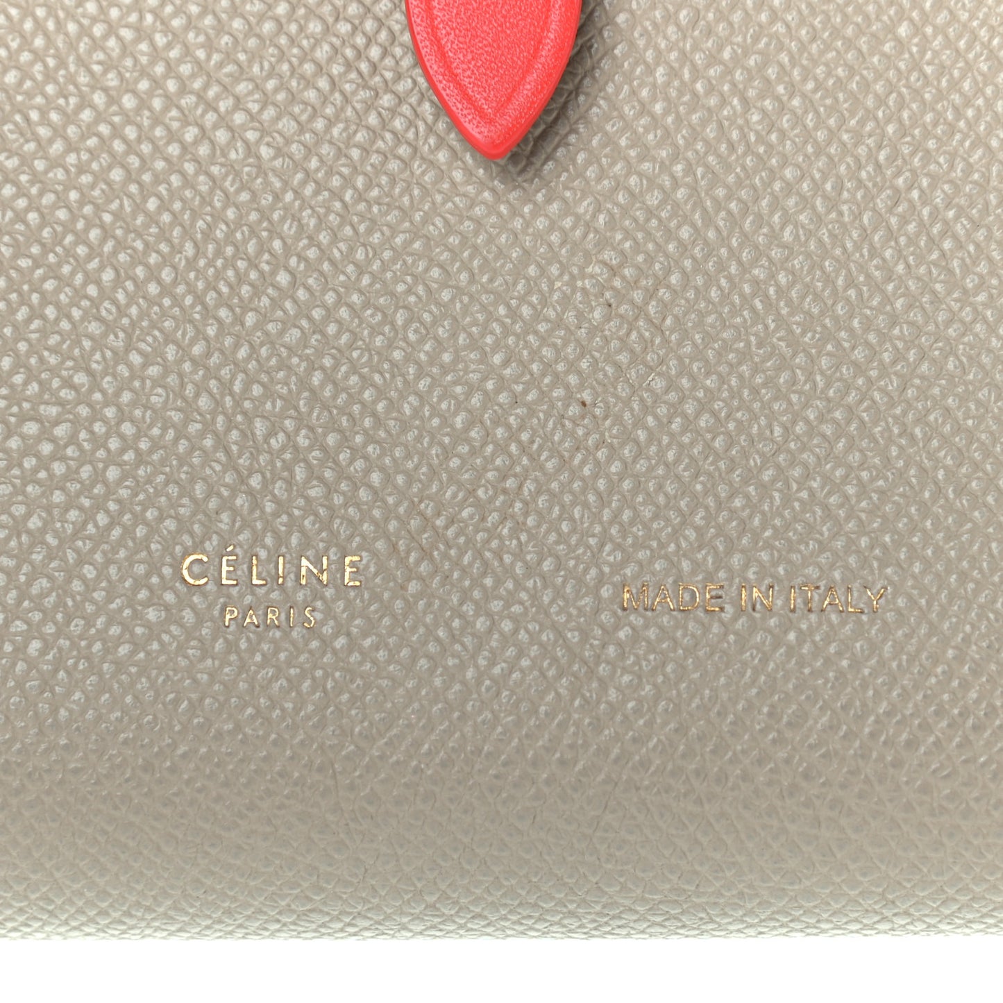 Grained Calfskin Large Multifunction Strap Wallet Light Taupe Red
