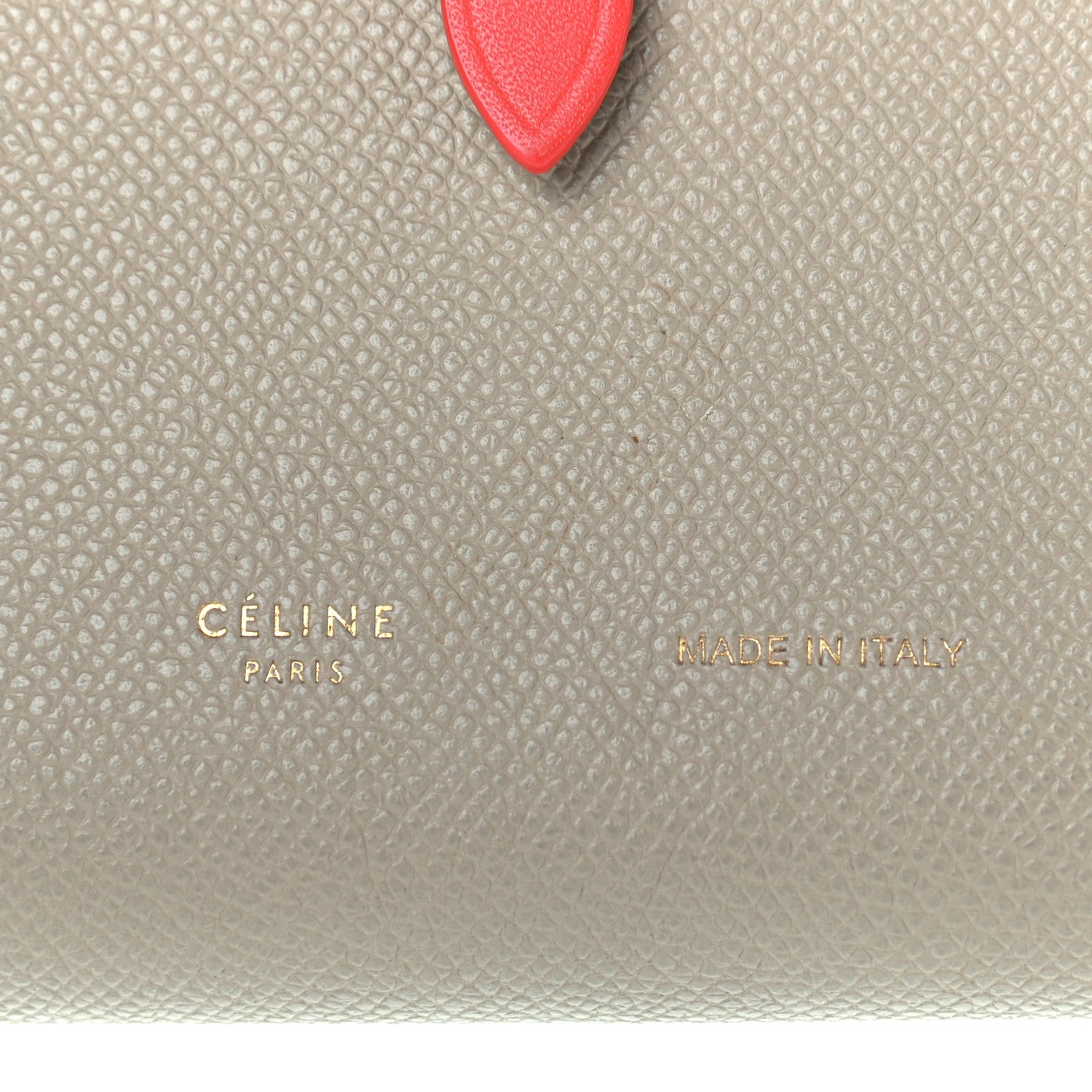 Celine Grained Calfskin Large Multifunction Strap Wallet Light Taupe Red 6 of 7