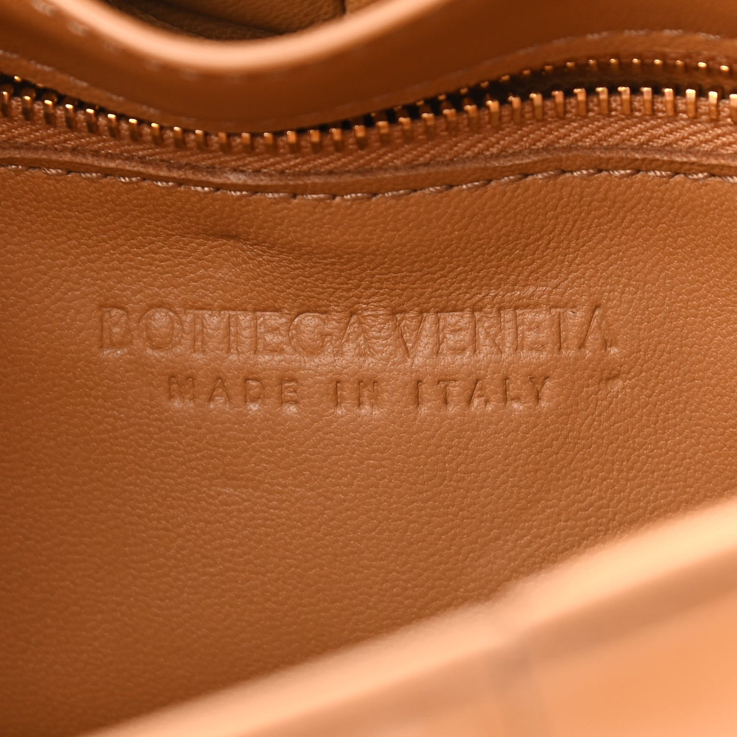 Nappa Maxi Intreccio Padded Cassette Crossbody Bag Caramel