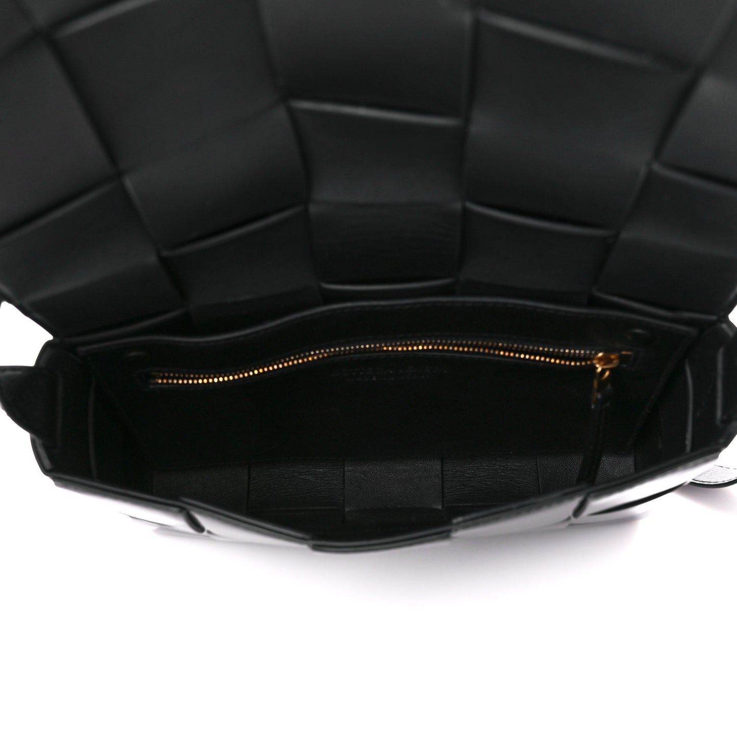 Patent Maxi Intrecciato Cassette Crossbody Bag Black