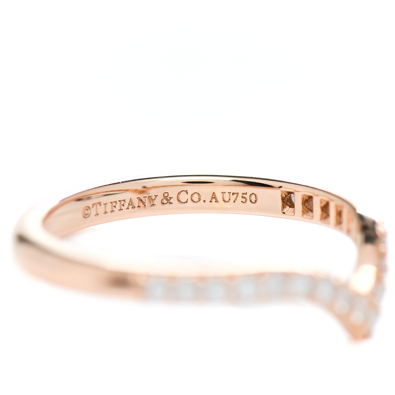 Tiffany 18K Rose Gold Diamond Soleste V Ring 48 4.5 4 of 4