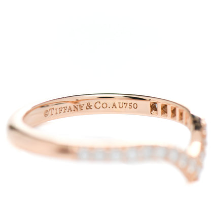 Tiffany 18K Rose Gold Diamond Soleste V Ring 48 4.5 4 of 4