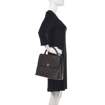 Chanel Caviar Quilted Jumbo Kelly Flap Dark Brown 2 of 13
