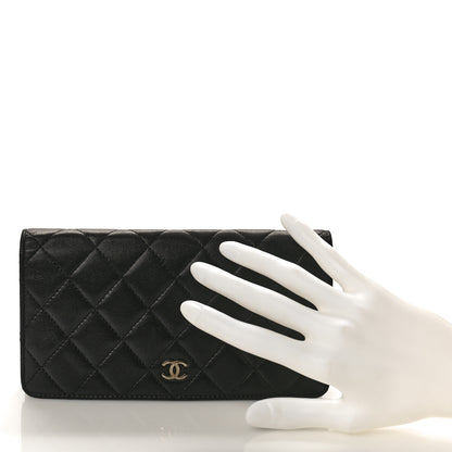 Chanel Lambskin Quilted Yen Wallet Black 2 of 9