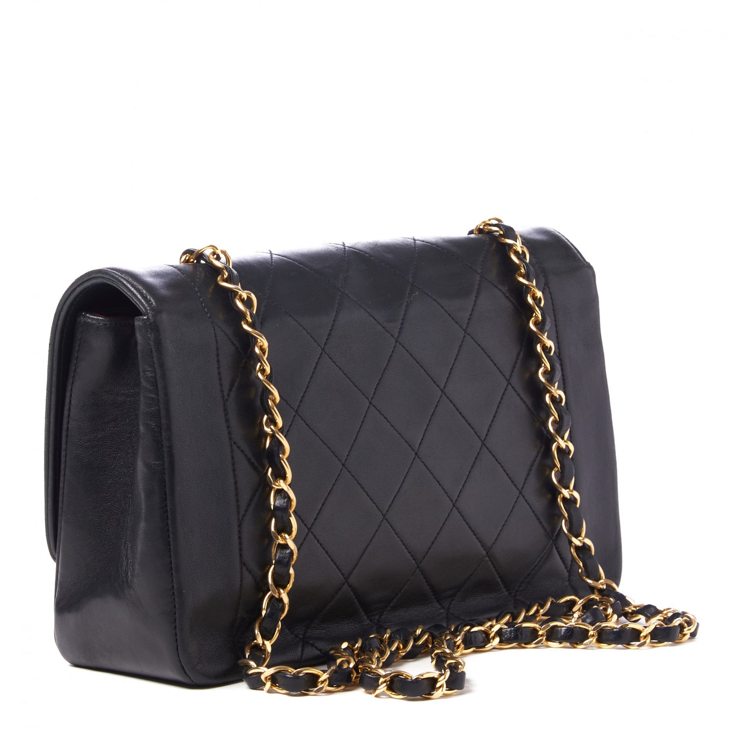 Lambskin Quilted Medium Single Flap Black