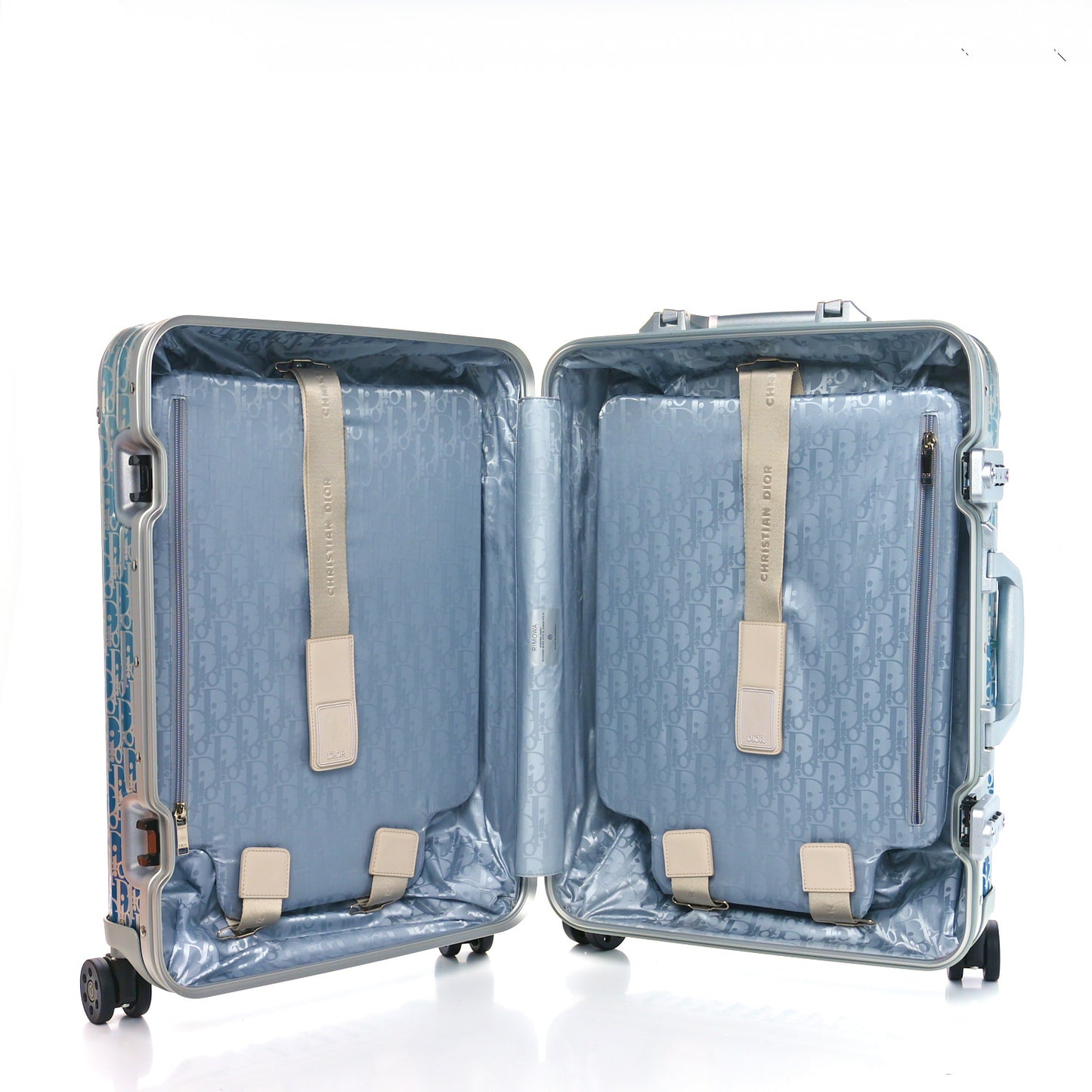 X RIMOWA Aluminum Gradient Cabin Luggage Blue Multi
