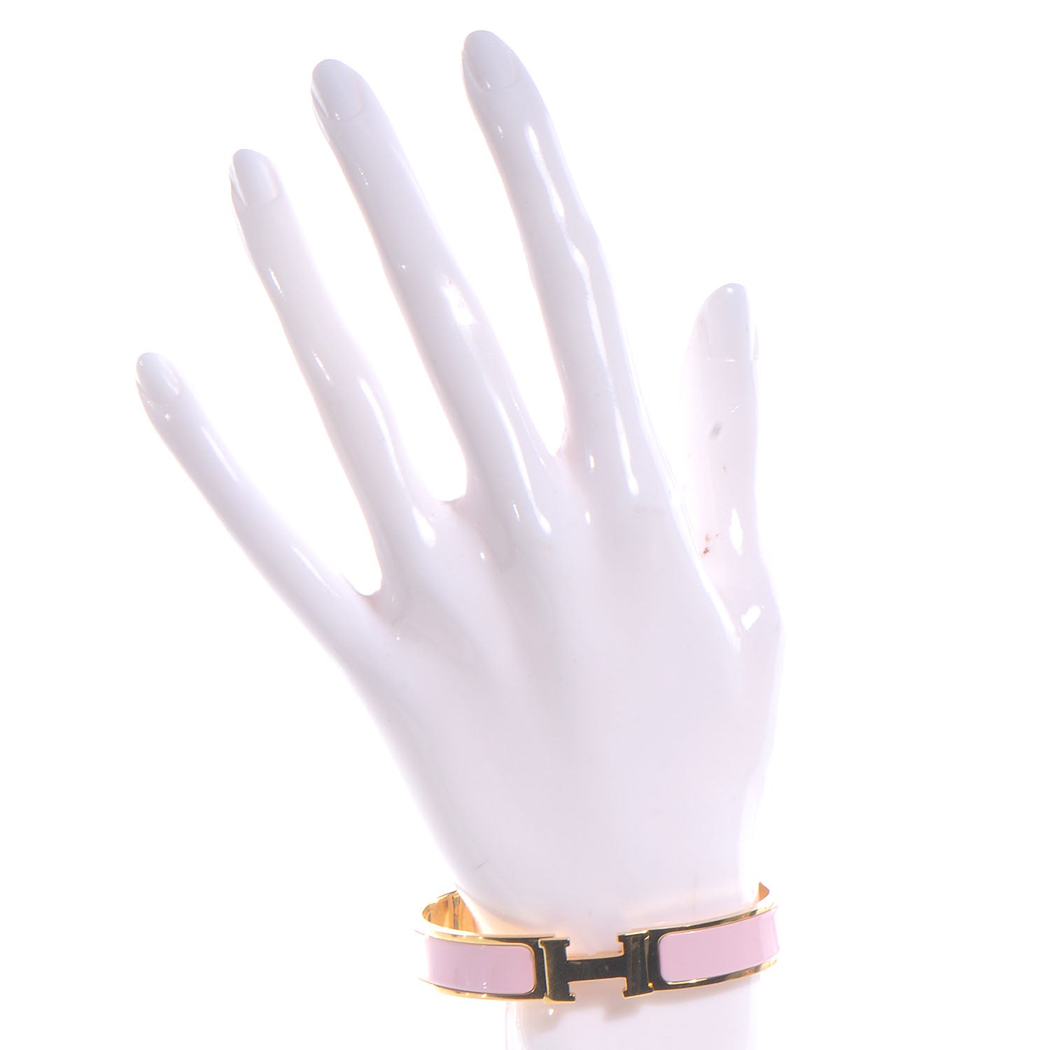 Hermes Enamel Narrow Clic Clac H Bracelet GM Rose Dragee 2 of 4