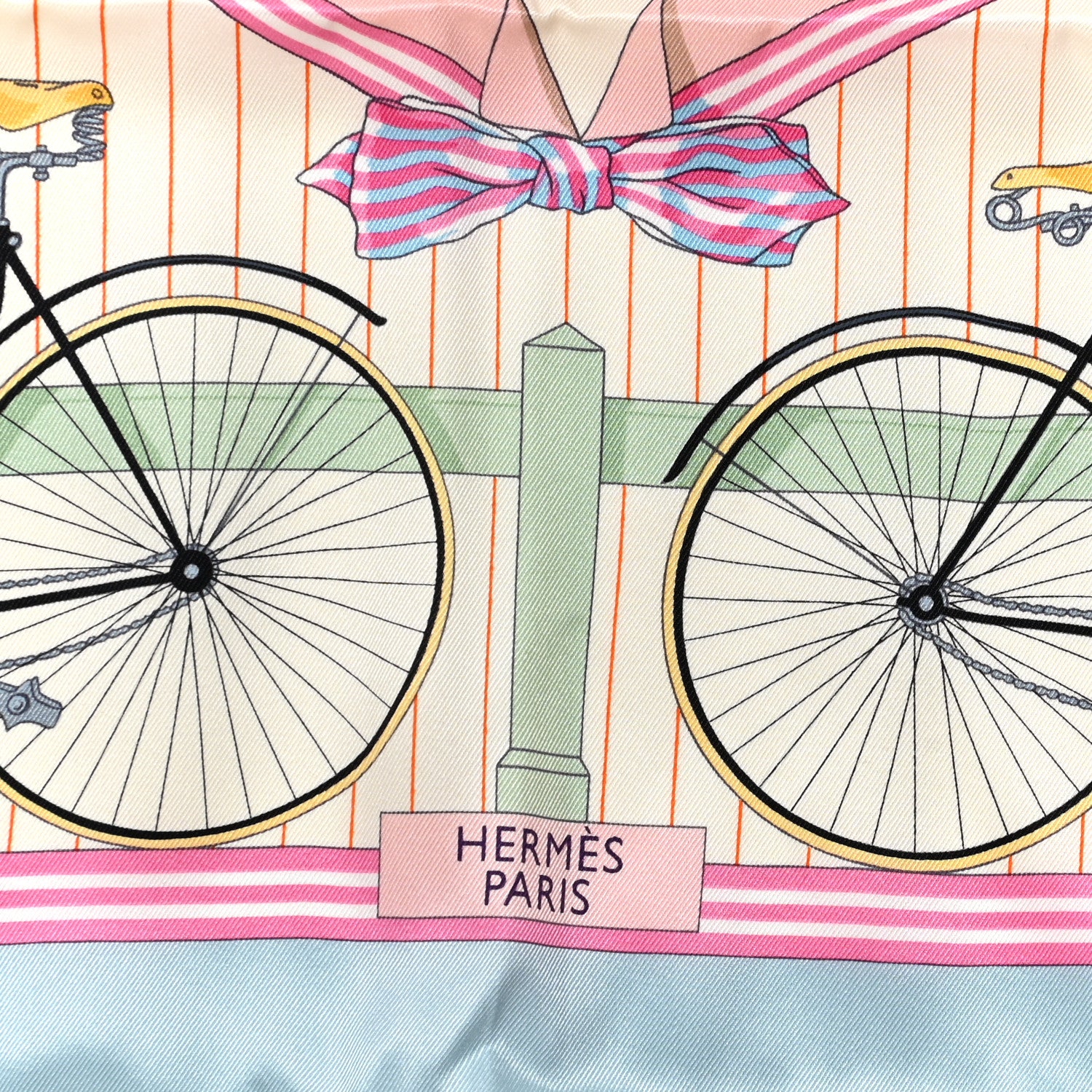 Hermes Silk Vintage Les Becanes Scarf 70 Bleu Glacier Ivoire 2 of 5