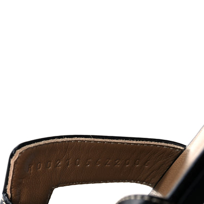 Hermes Box Calfskin Oran Sandals 36 Black 6 of 8