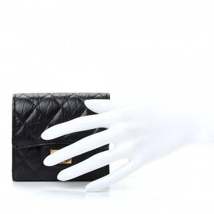Chanel Aged Calfskin Quilted Reissue Compact Wallet Black 2 of 9