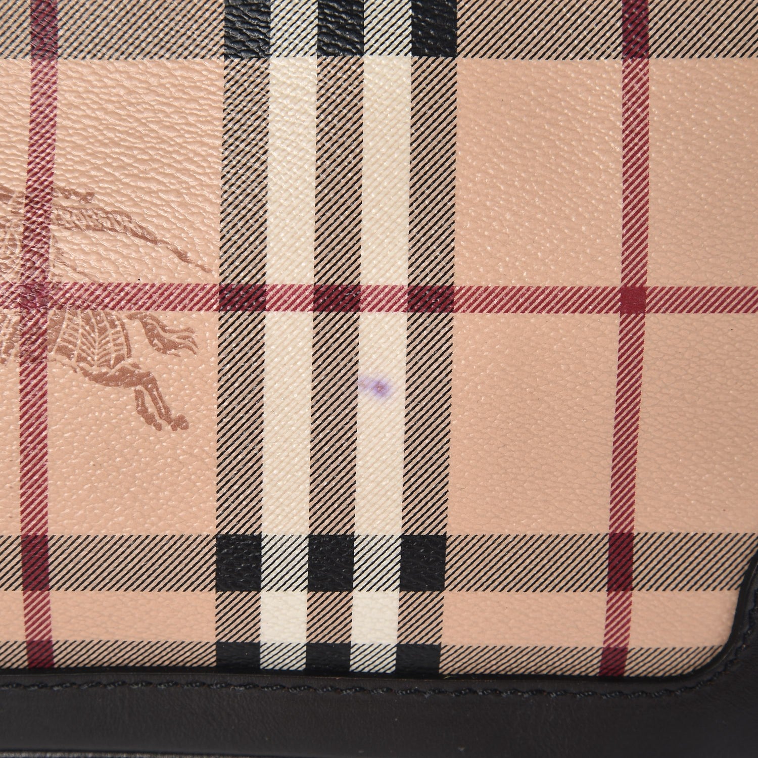 Burberry Haymarket Check Small Peyton Crossbody Clutch Bag Chocolate 7 of 7