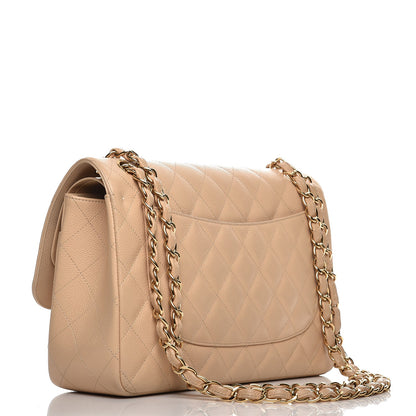 Chanel Caviar Quilted Jumbo Double Flap Beige Clair 4 of 10