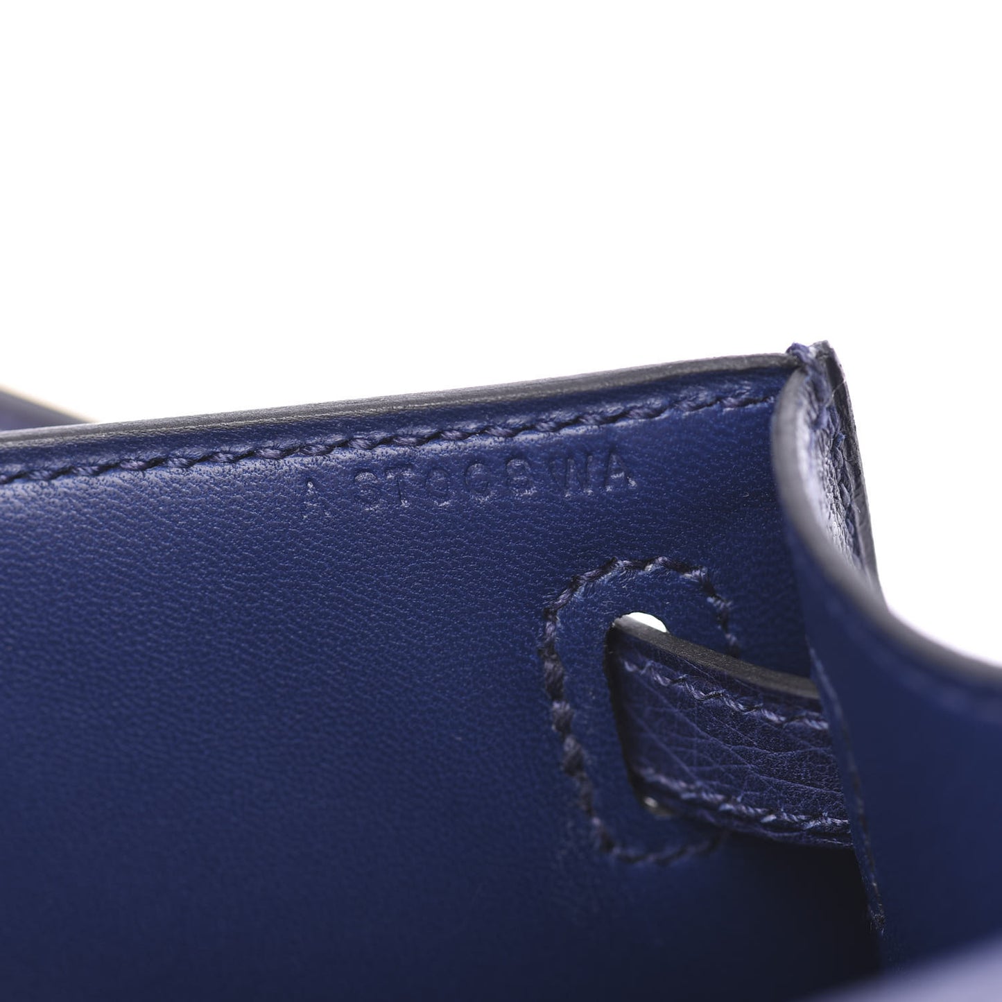 Ostrich Kelly Pochette Clutch Bleu Iris
